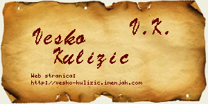 Vesko Kulizić vizit kartica